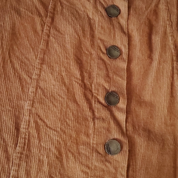 Light brown/tan faux corduroy mini skirt - Picture 3 of 4